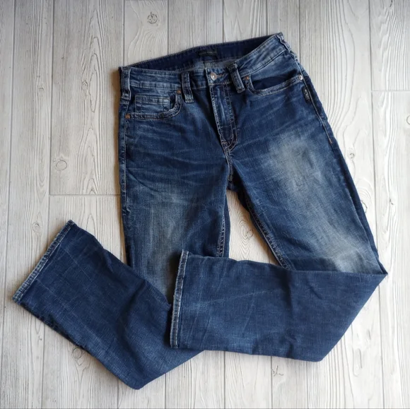 Silver Jeans Co. Bootcut Jeans Womens 30x30 Blue Dark Wash Denim Zip Fly - Picture 1 of 15